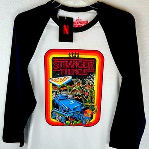 ❤️ Stranger Things Raglan Sleeve Shirt Unisex Adult sz small